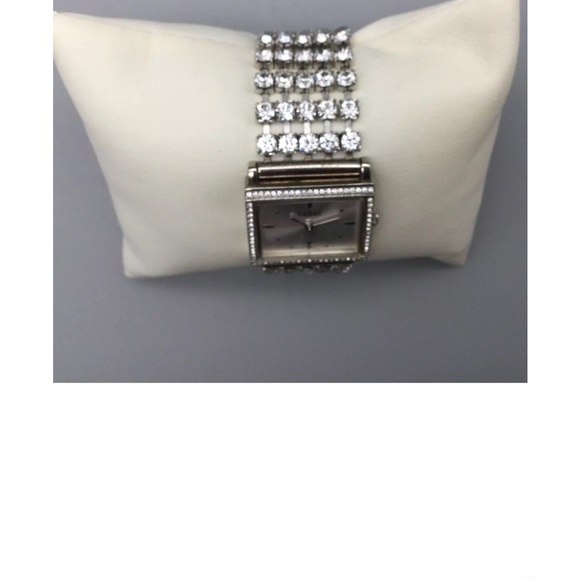 Guess Watch Women Silver Tone Dial Pave Bling Band 26mm - Picture 5 of 5